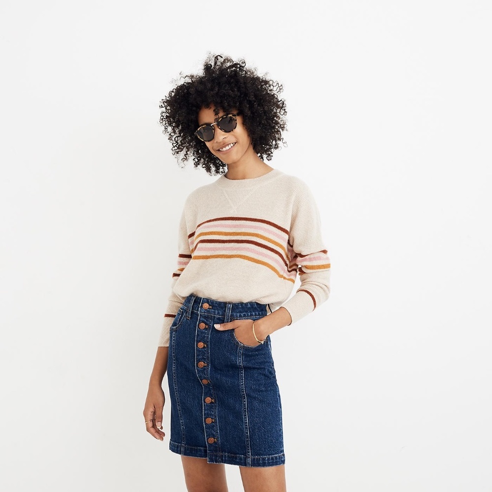 Madewell Stretch Denim Straight Mini Skirt